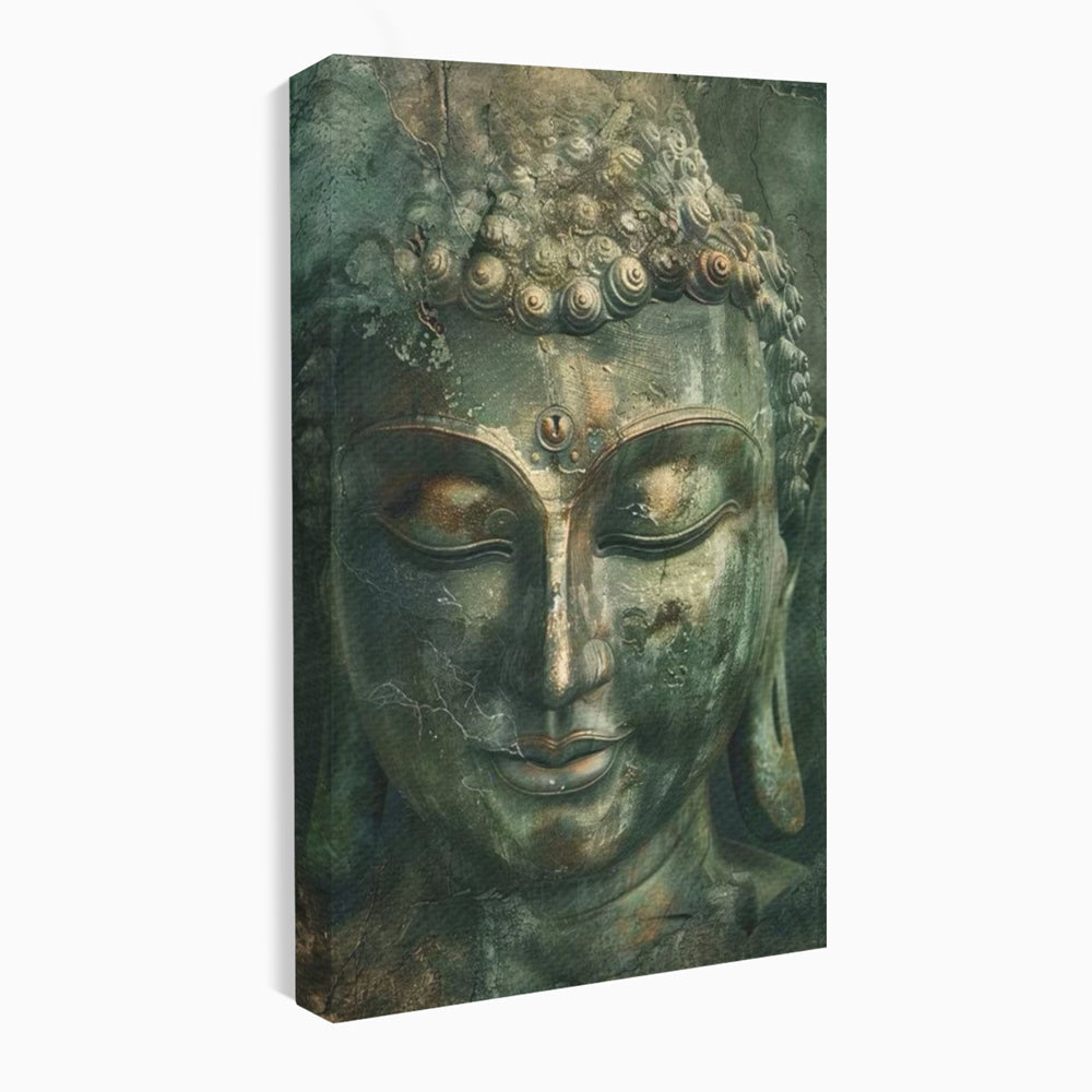 Tablou canvas cu tablou canvas cu portretul lui buddha, fara rama, pe sasiu de lemn